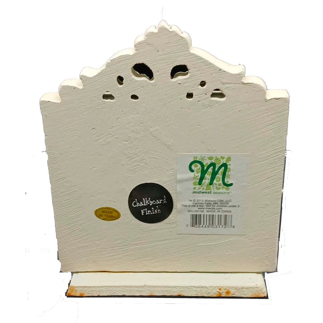 CREAM SLIGHTLY STRESSED CHALKBOARD STOCKING HOLDER