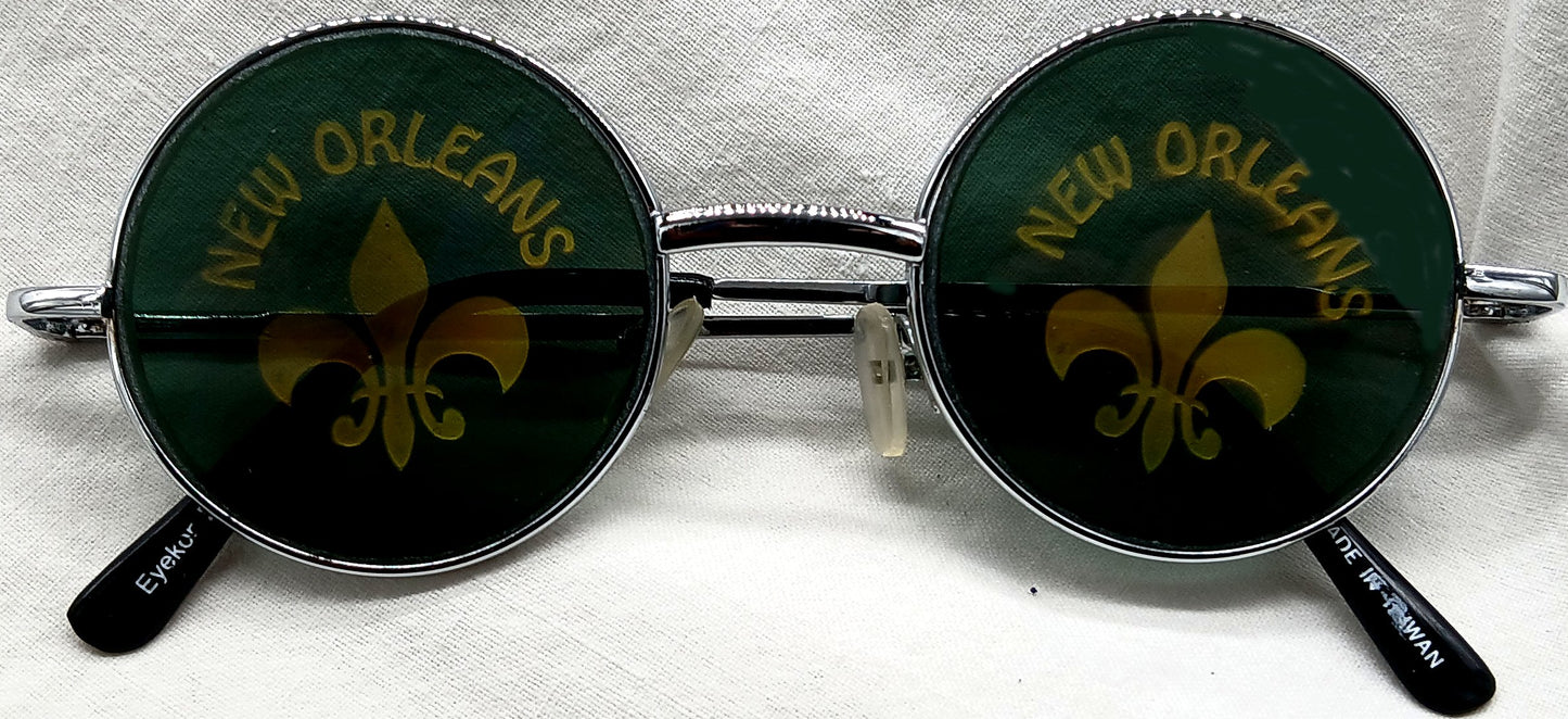 NEW ORLEANS FLEUR DE LIS HOLOGRAM SUN GLASSES
