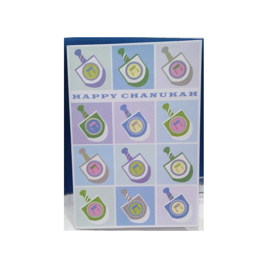 12 DREIDELS CHANUKAH BOXED GREETING CARDS