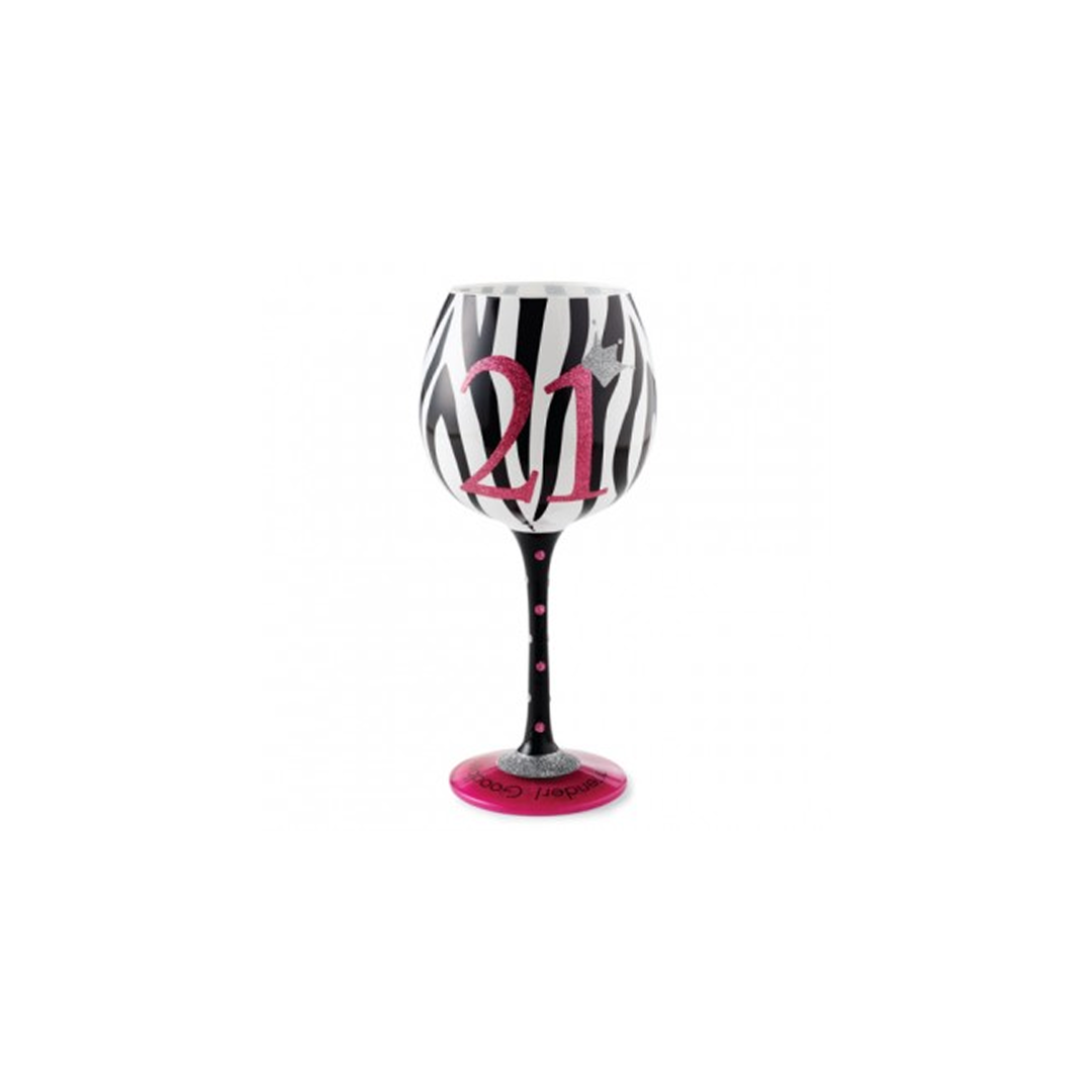 21 WINE GLASS ZEBRA PRINT