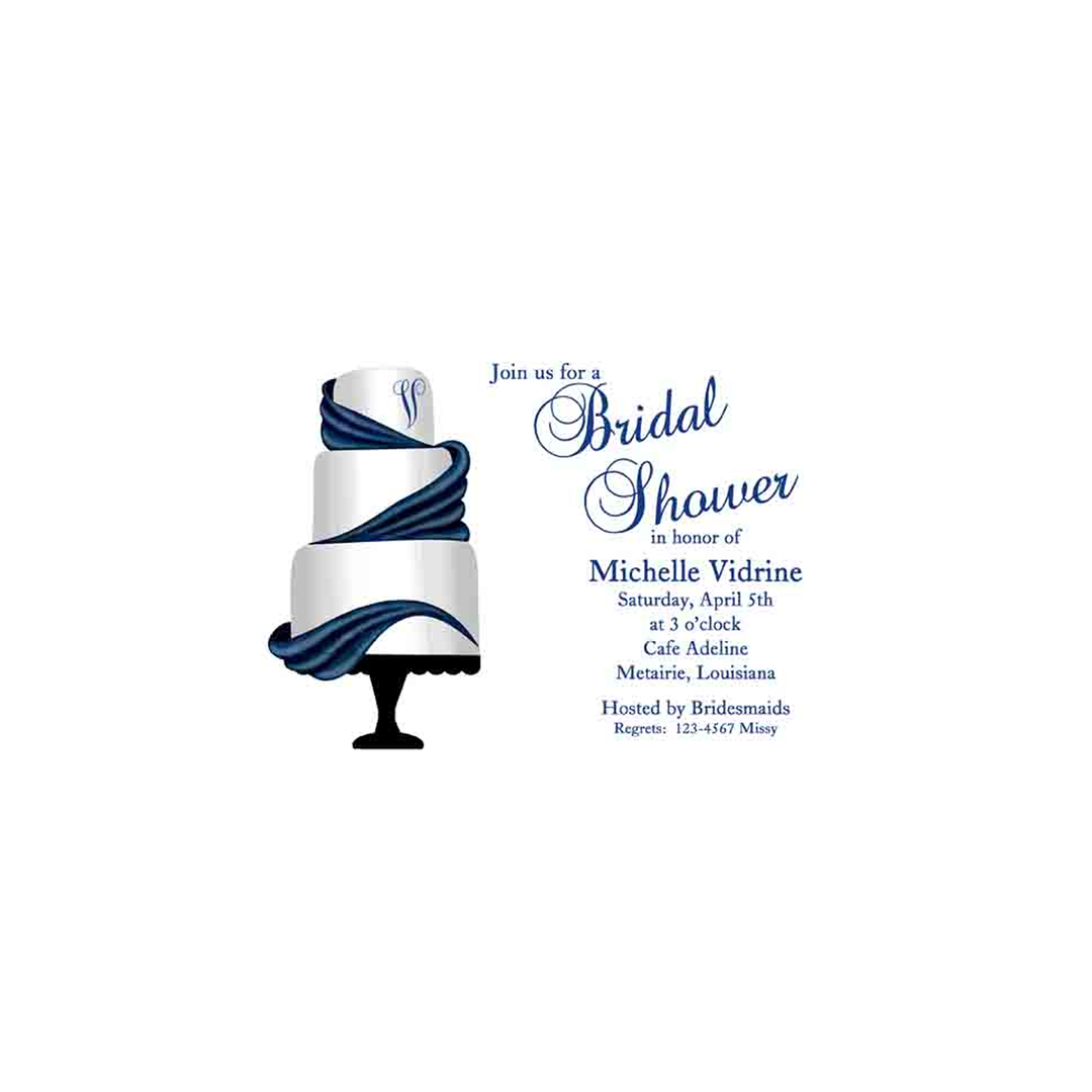 3 TIER CAKE WITH RIBBON CUSTOM INVITATION