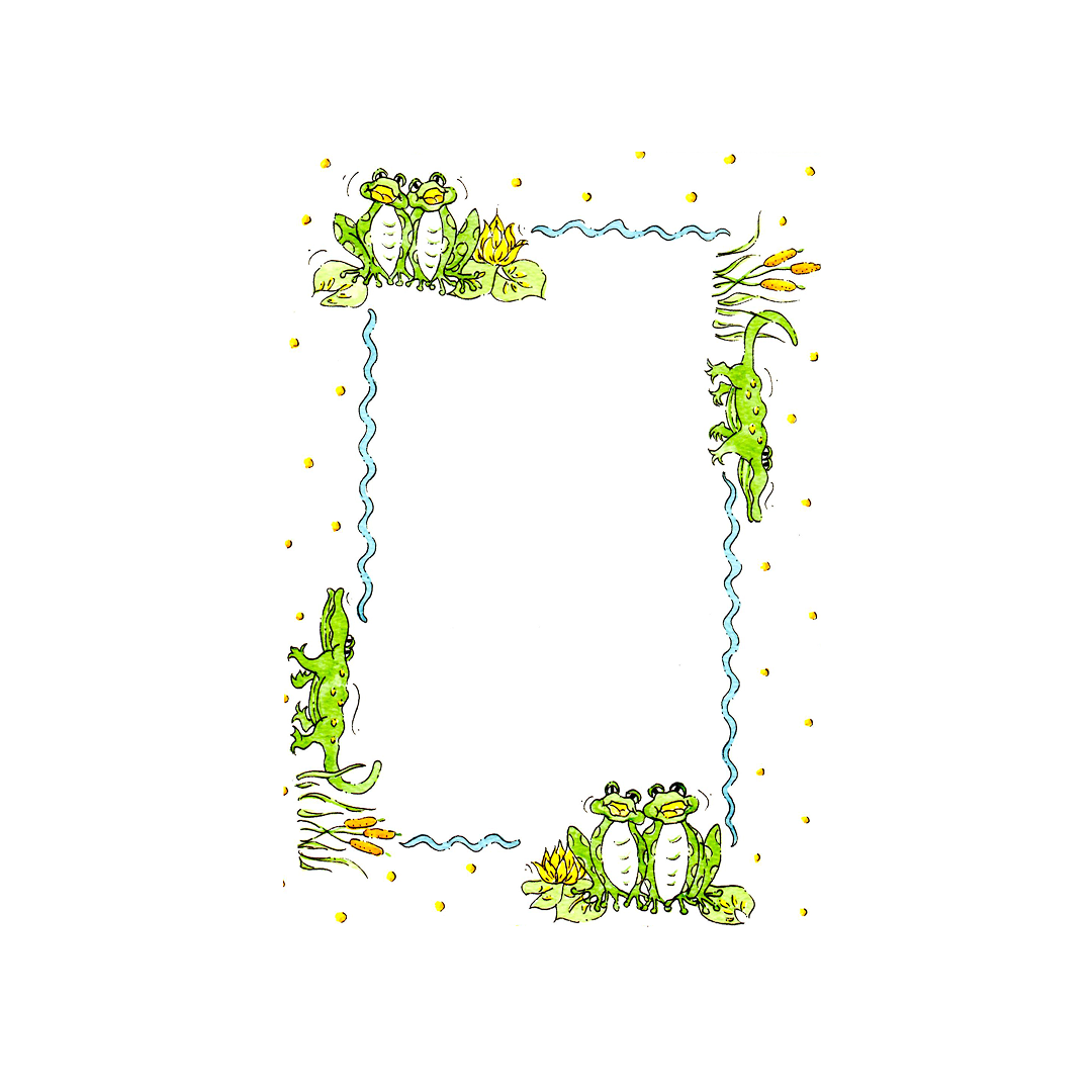 ADORABLE FROGS AND ALLIGATORS - BLANK STOCK INVITATIONS