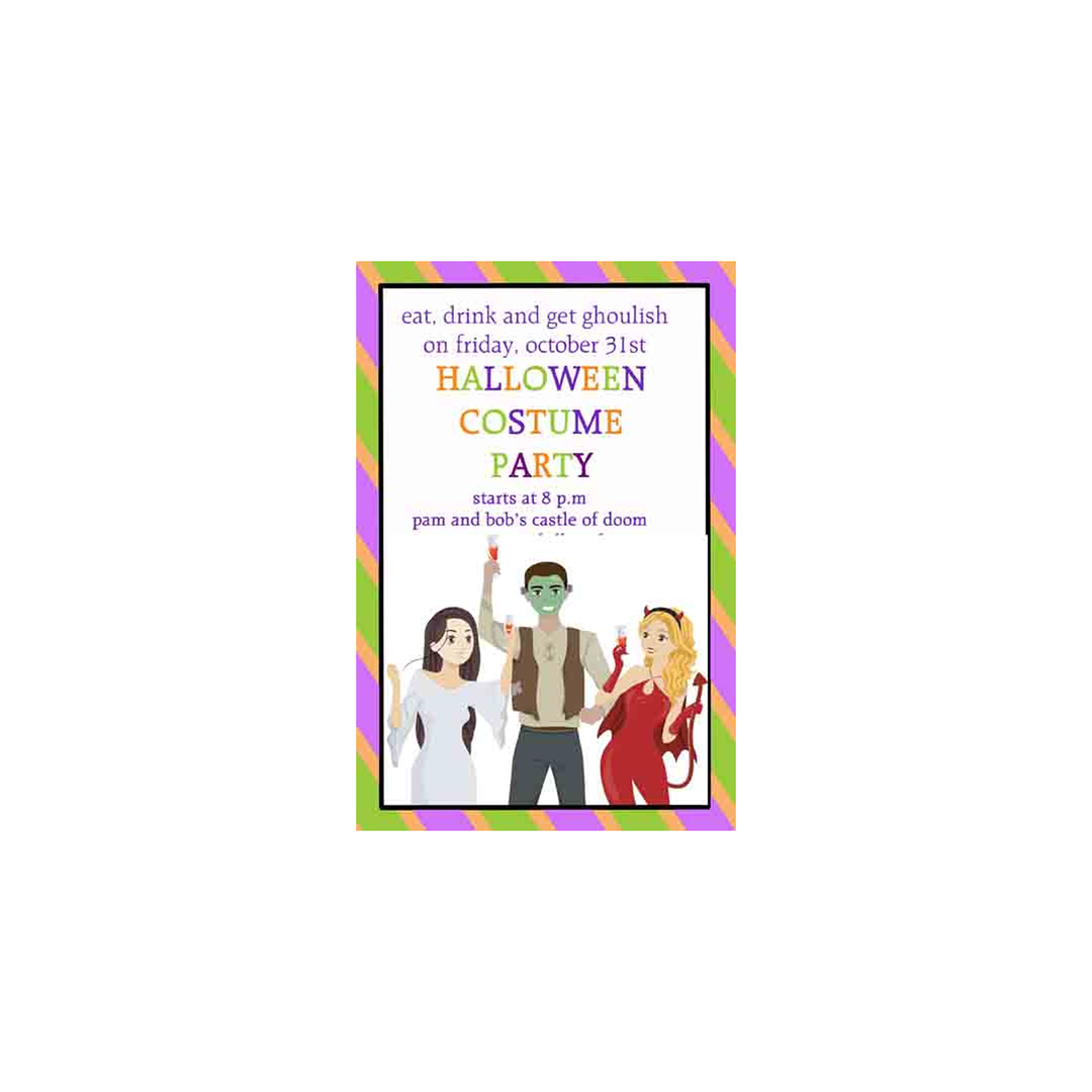 ADULTS IN COSTUMES CUSTOM INVITATION