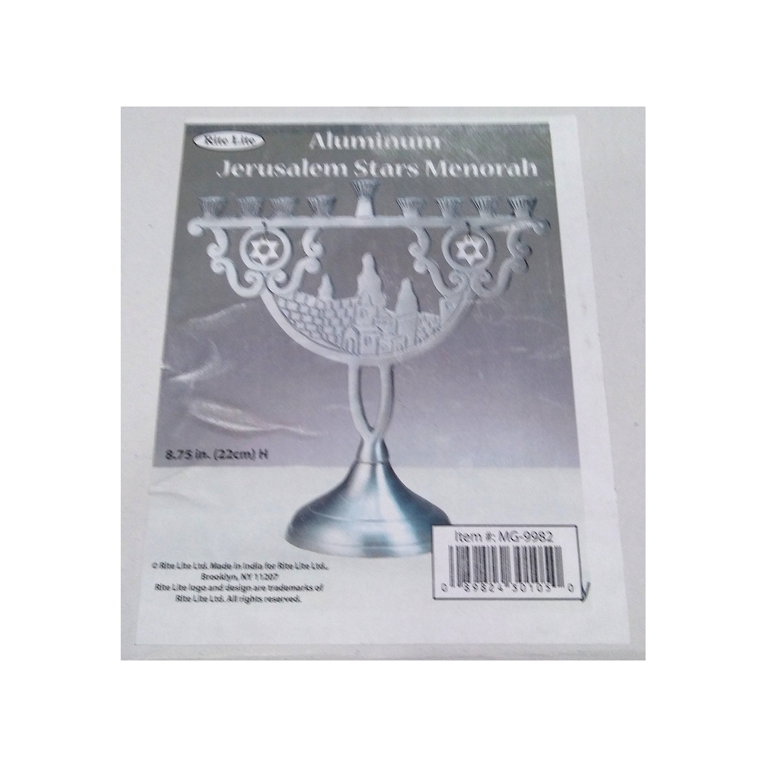 ALUMINUM JERUSALEM STARS MENORAH