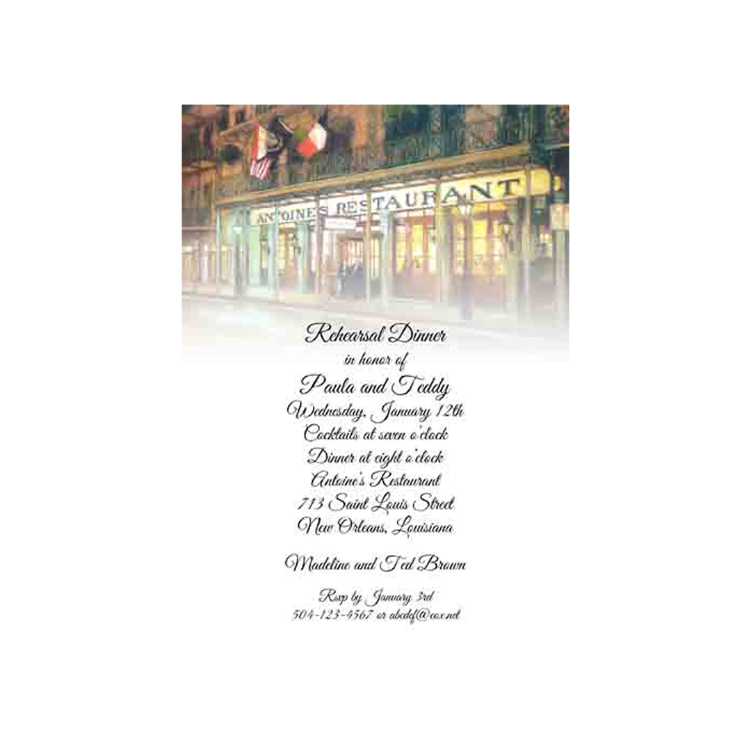 ANTOINE'S RESTAURANT CUSTOM INVITATION