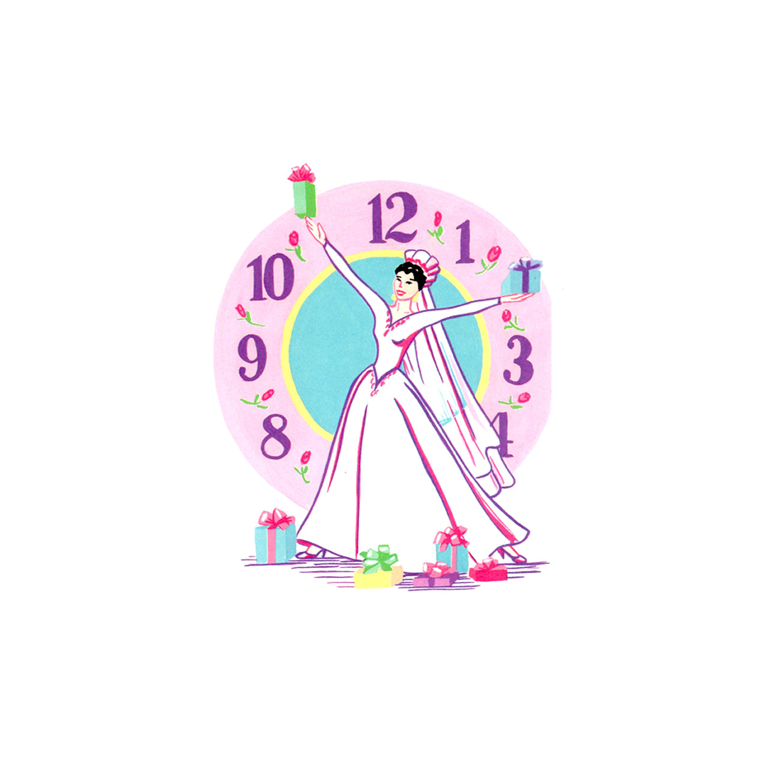 AROUND THE CLOCK - BLANK STOCK INVITATIONS