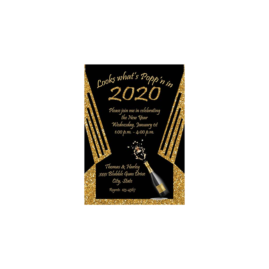 ART DECO CHAMPAGNE IN GLITTER CUSTOM INVITATION