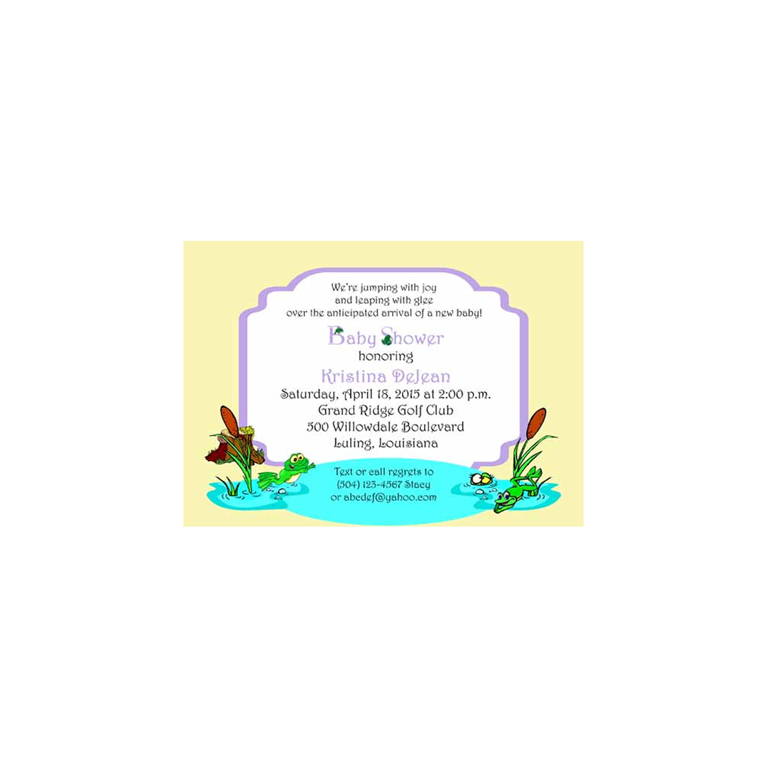 A LILY PAD OF FROGS CUSTOM INVITATION