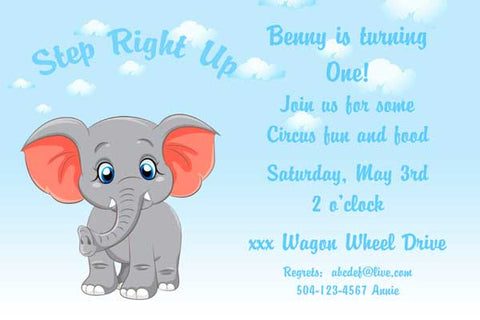 BABY ELEPHANT CUSTOM INVITATION