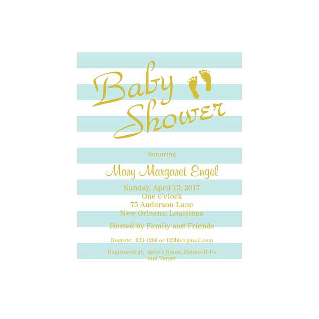 BABY FOOTPRINTS CUSTOM INVITATION