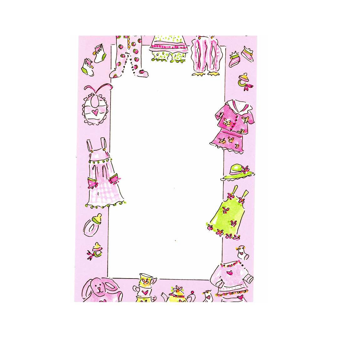 BABY GIRL CLOTHES - BLANK INVITATION