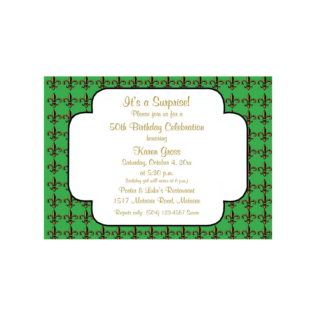 BACKGROUND OF MULTIPLE FLEUR DE LIS CUSTOM INVITATION