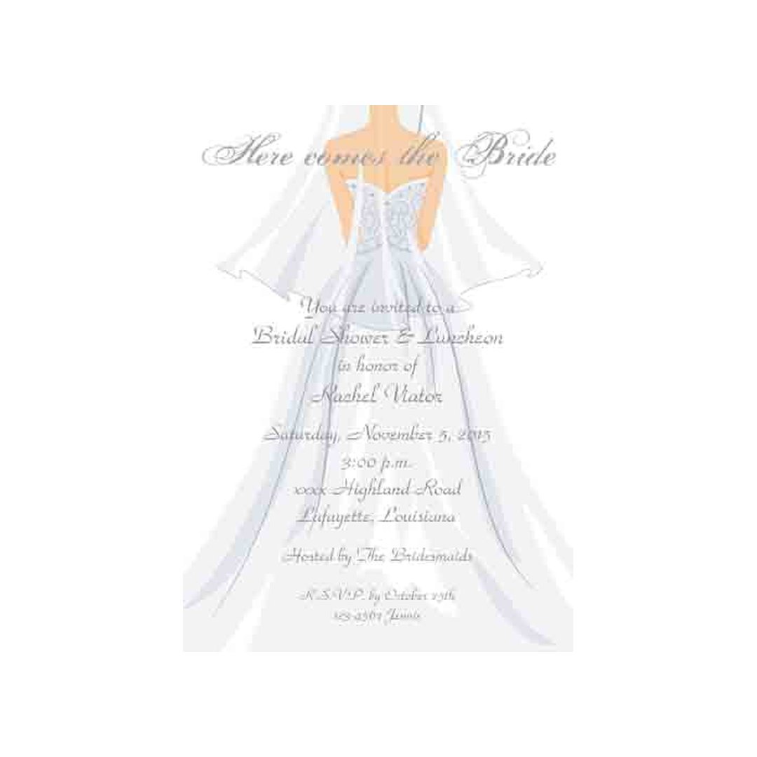 BACK OF BRIDE CUSTOM INVITATION