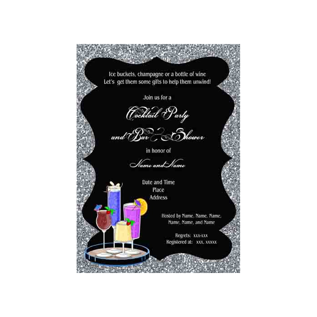 BAR AND GLITTER CUSTOM INVITATION