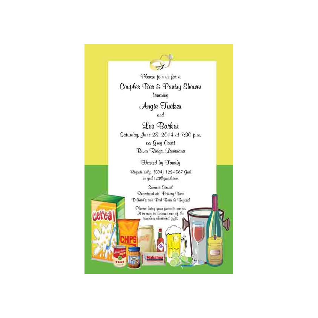 BAR AND PANTRY SHOWER CUSTOM INVITATION