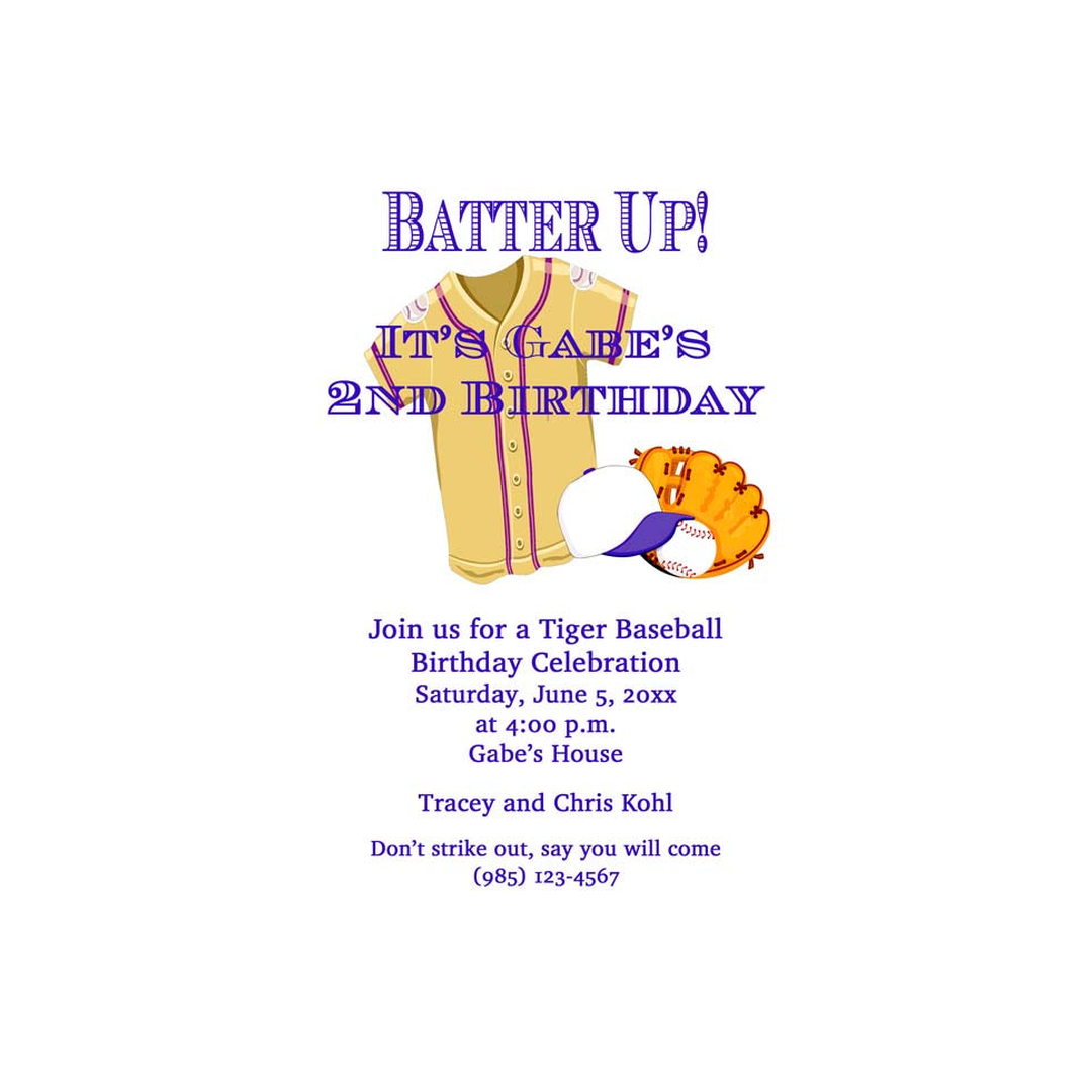 BATTER UP CUSTOM INVITATION