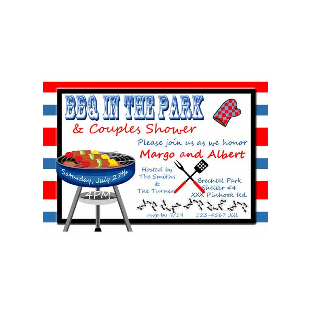 BBQ AND ANTS CUSTOM INVITATION