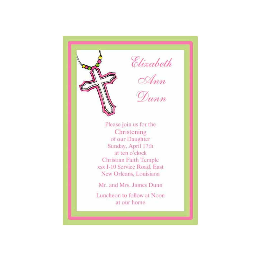 BEADED CROSS CUSTOM INVITATION