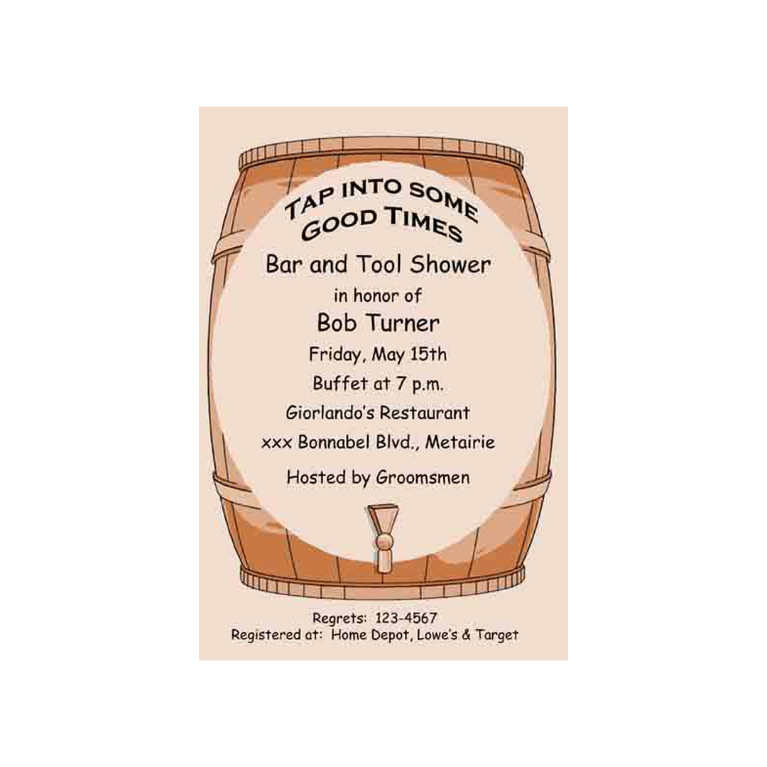 BEER KEG CUSTOM INVITATION