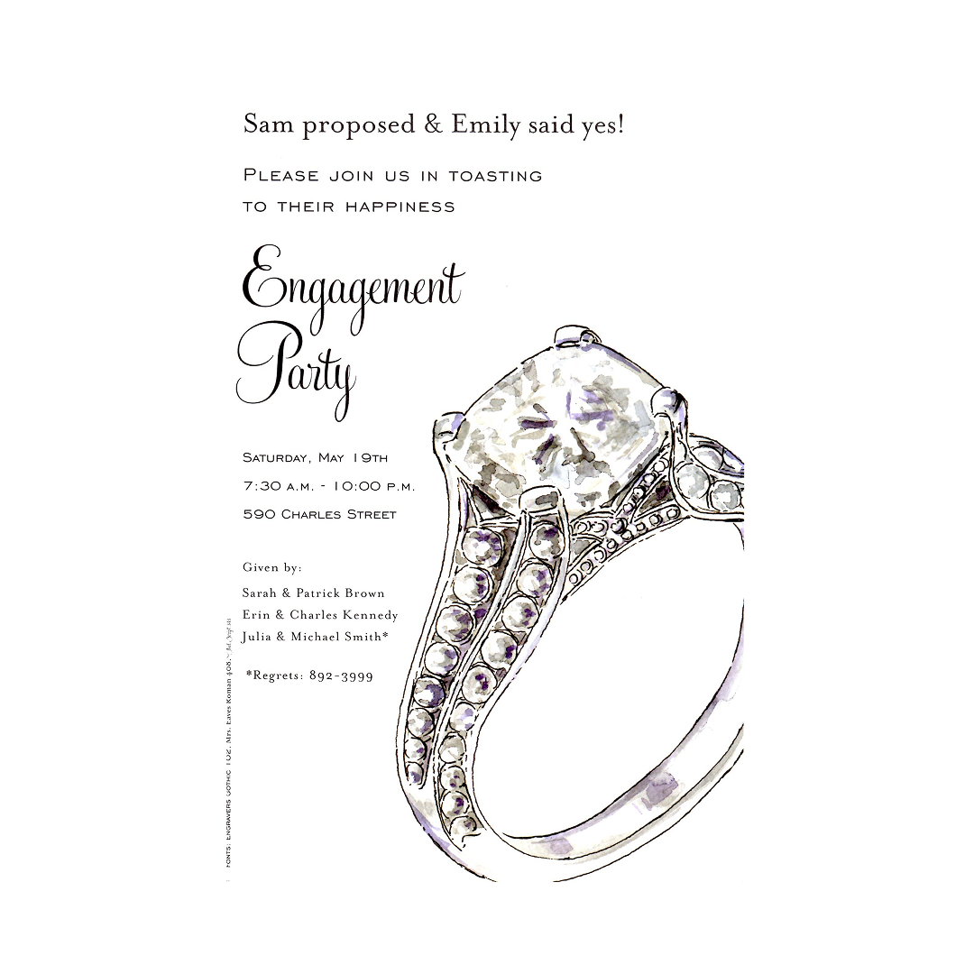 BIG SPARKLE RING - BLANK STOCK INVITATION