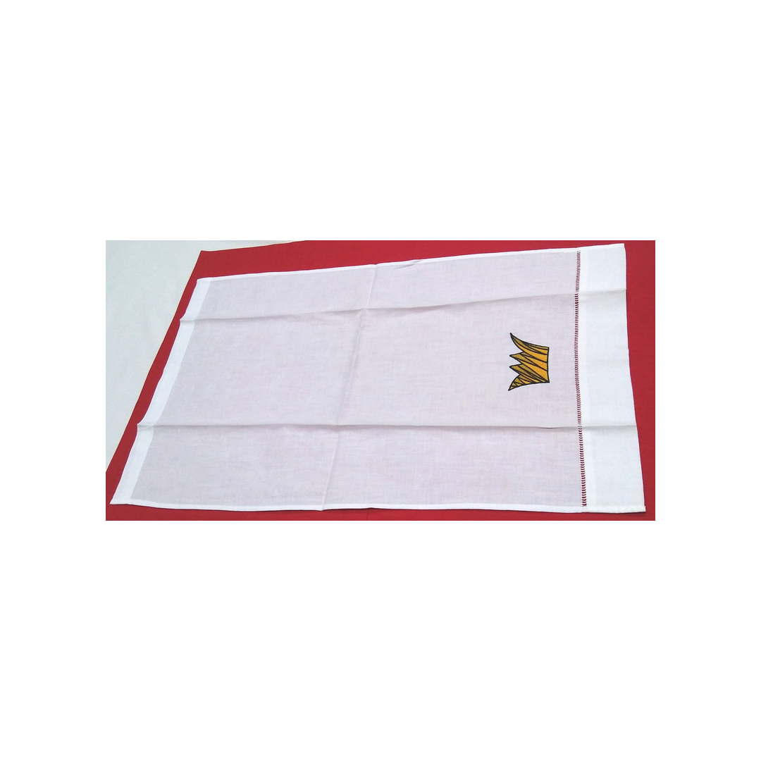 BLACK AND GOLD CROWN LINEN GUEST TOWEL