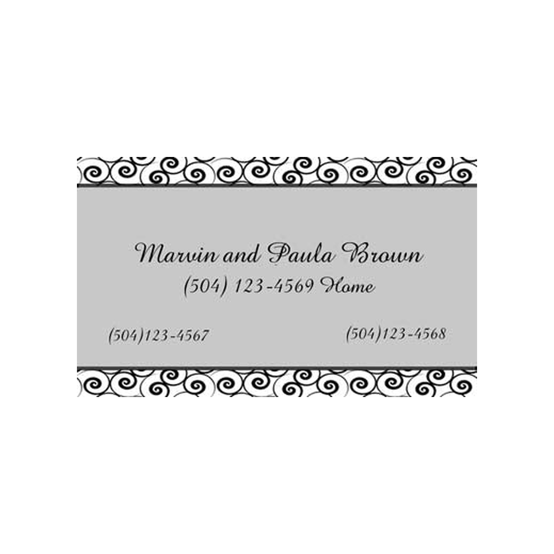 BLACK AND GREY SWIRLS PERSONALIZED GIFT OR CALLING CARDS