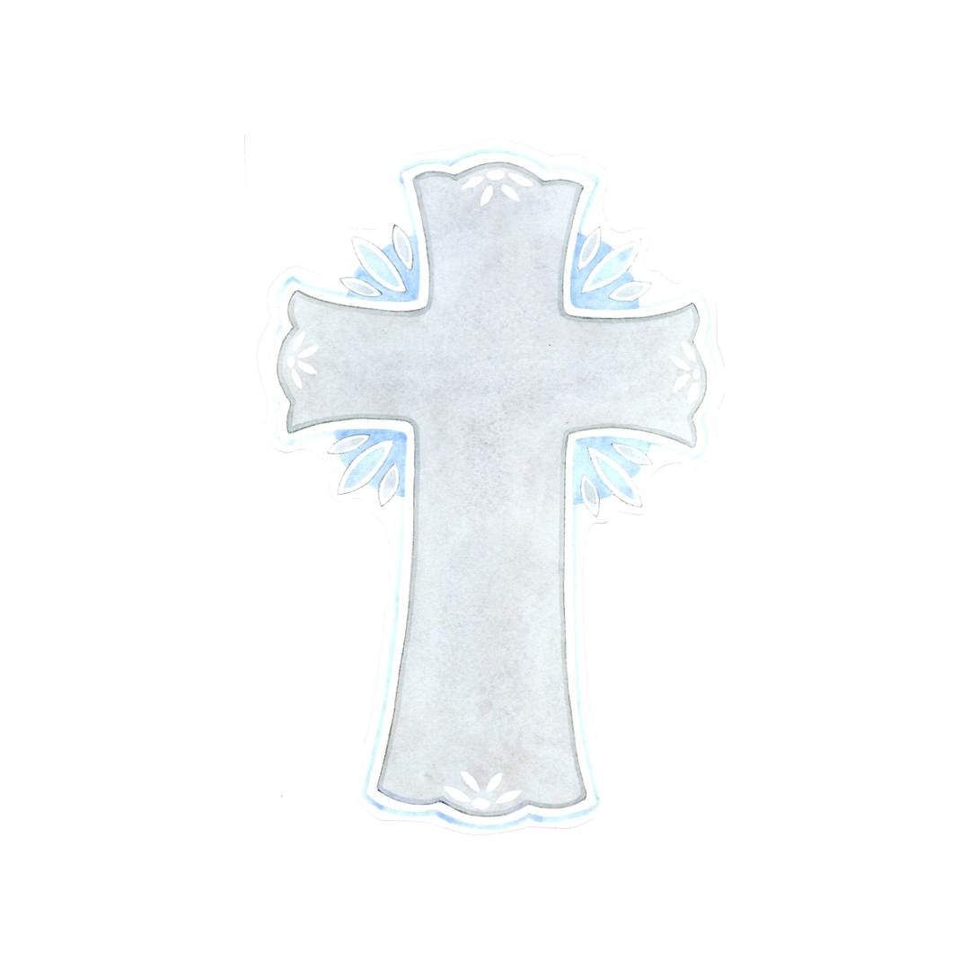 BLUE CROSS DIE CUT - BLANK STOCK INVITATION