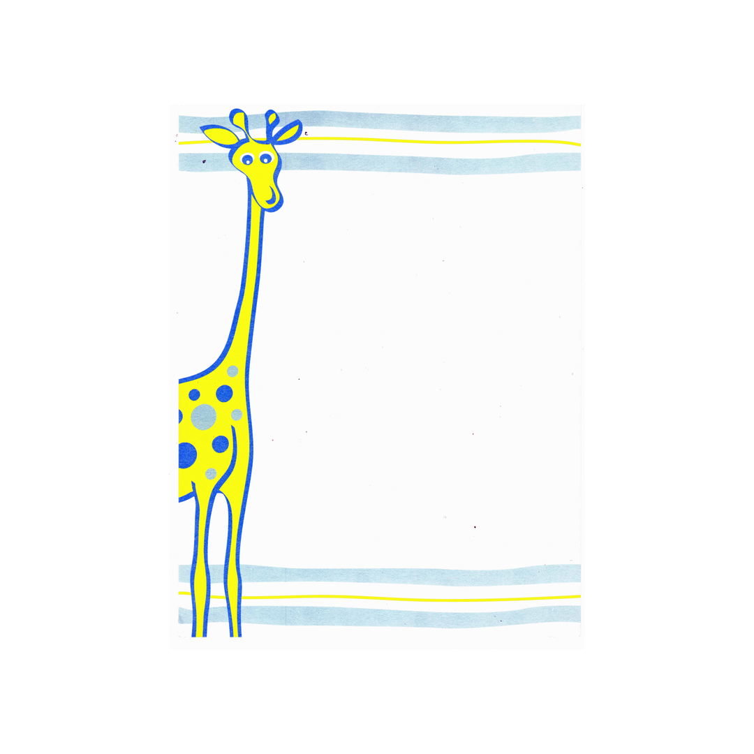 BLUE GIRAFFE - BLANK STOCK INVITATION