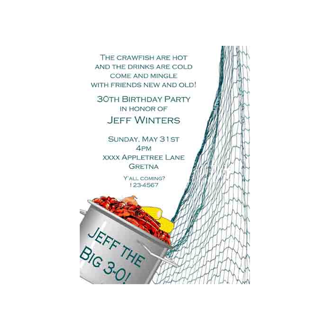 BOILING POT AND FISHING NET CUSTOM INVITATION