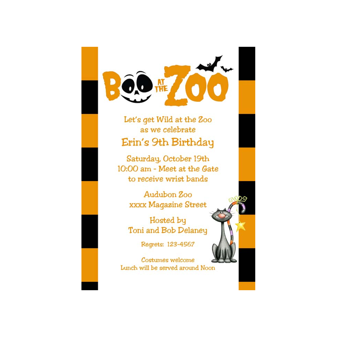BOO AT THE ZOO CUSTOM INVITATION