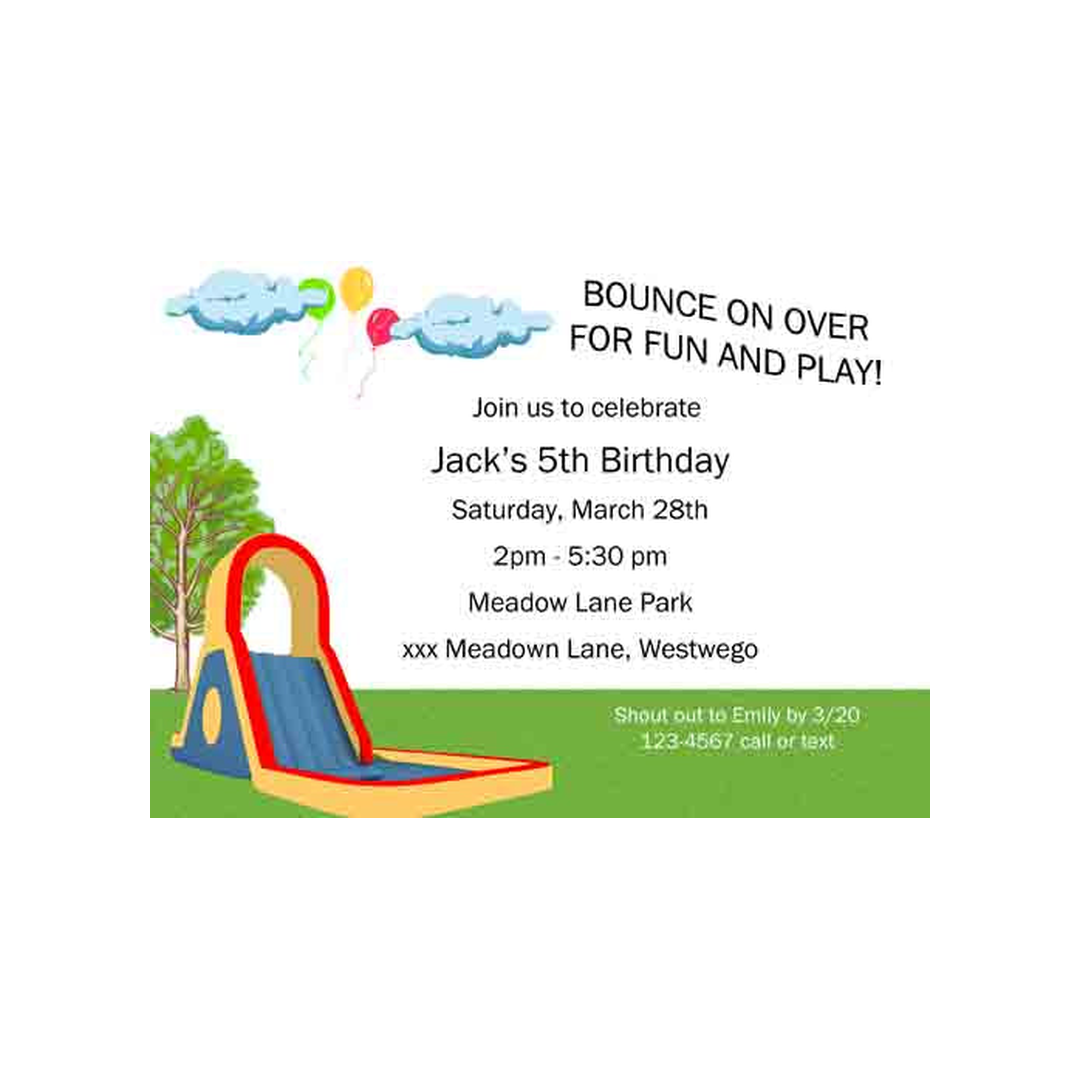 BOUNCE CASTLE CUSTOM INVITATION