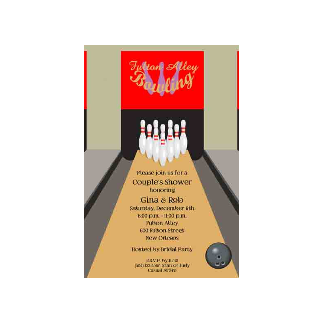 BOWLING LANE CUSTOM INVITATION
