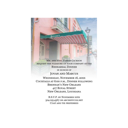 BRENNAN'S RESTAURANT (DAY VERTICAL) CUSTOM INVITATION