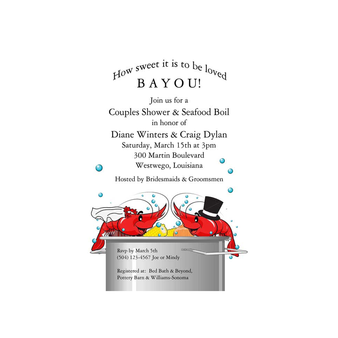 BRIDE AND GROOM SHRIMP CUSTOM INVITATION