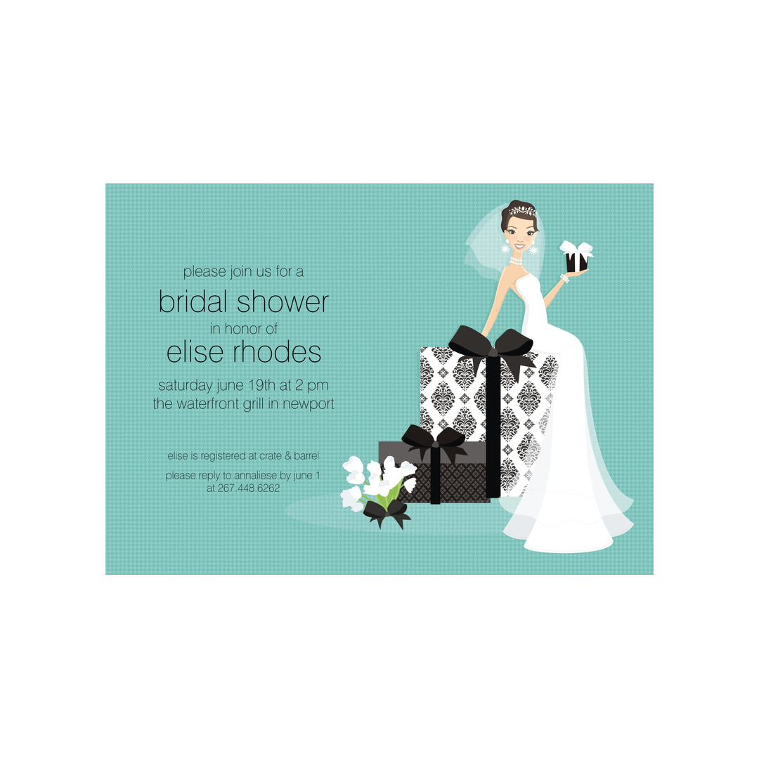 BRIDE ON GIFTS - BLANK STOCK INVITATION