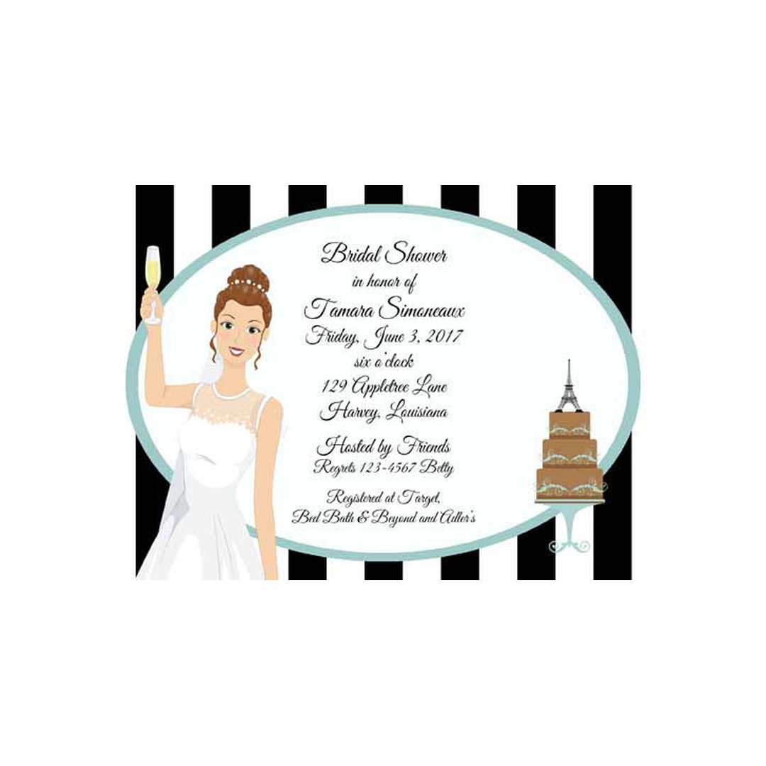 BRIDE WITH PARISIAN THEME CUSTOM INVITATION