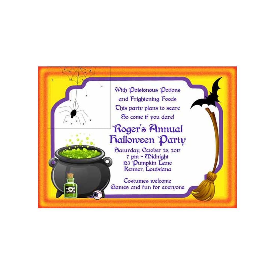 BUBBLING CAULDRON CUSTOM INVITATION
