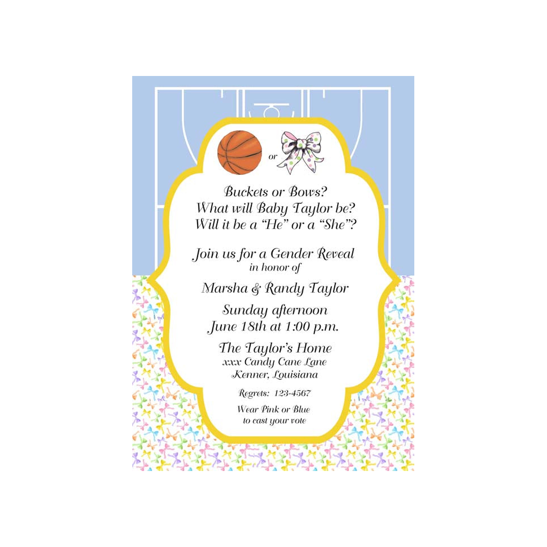 BUCKETS AND BOWS CUSTOM INVITATION