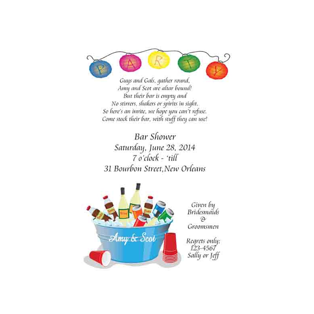 BUCKET OF DRINKS AND LANTERNS CUSTOM INVITATION