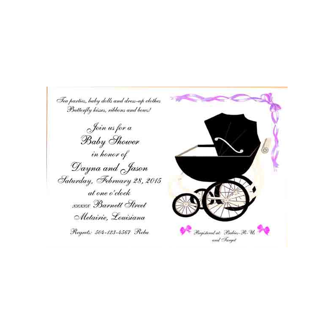 BUGGY AND BOWS CUSTOM INVITATION