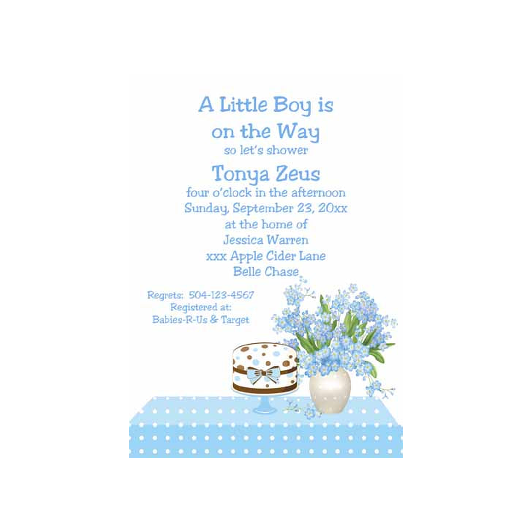 CAKE AND TABLE SCAPE CUSTOM INVITATION
