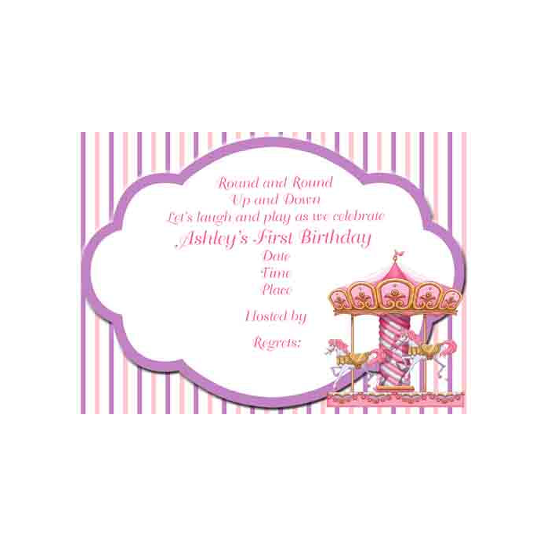 CAROUSEL HORSES CUSTOM INVITATION