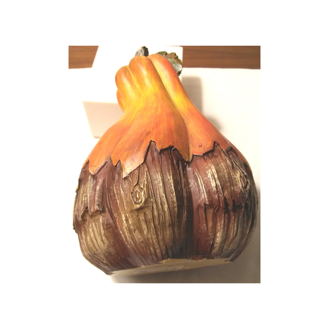 CARVED RESIN POLYMER PUMPKIN