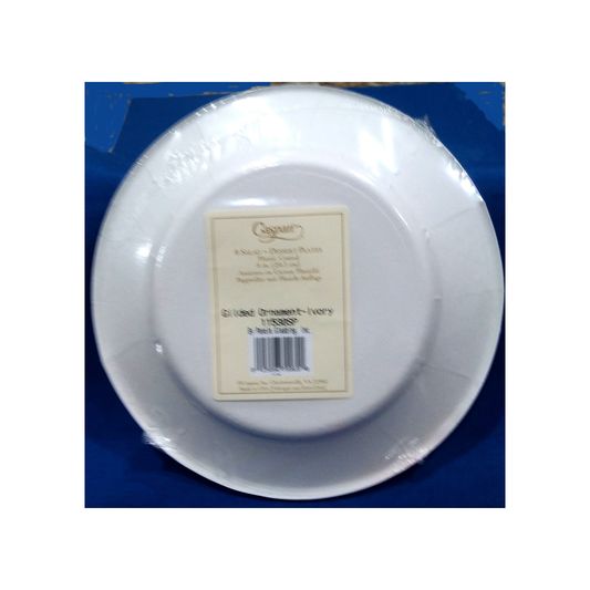 CASPARI GILDED ORNAMENT IVORY 8" PAPER PLATE