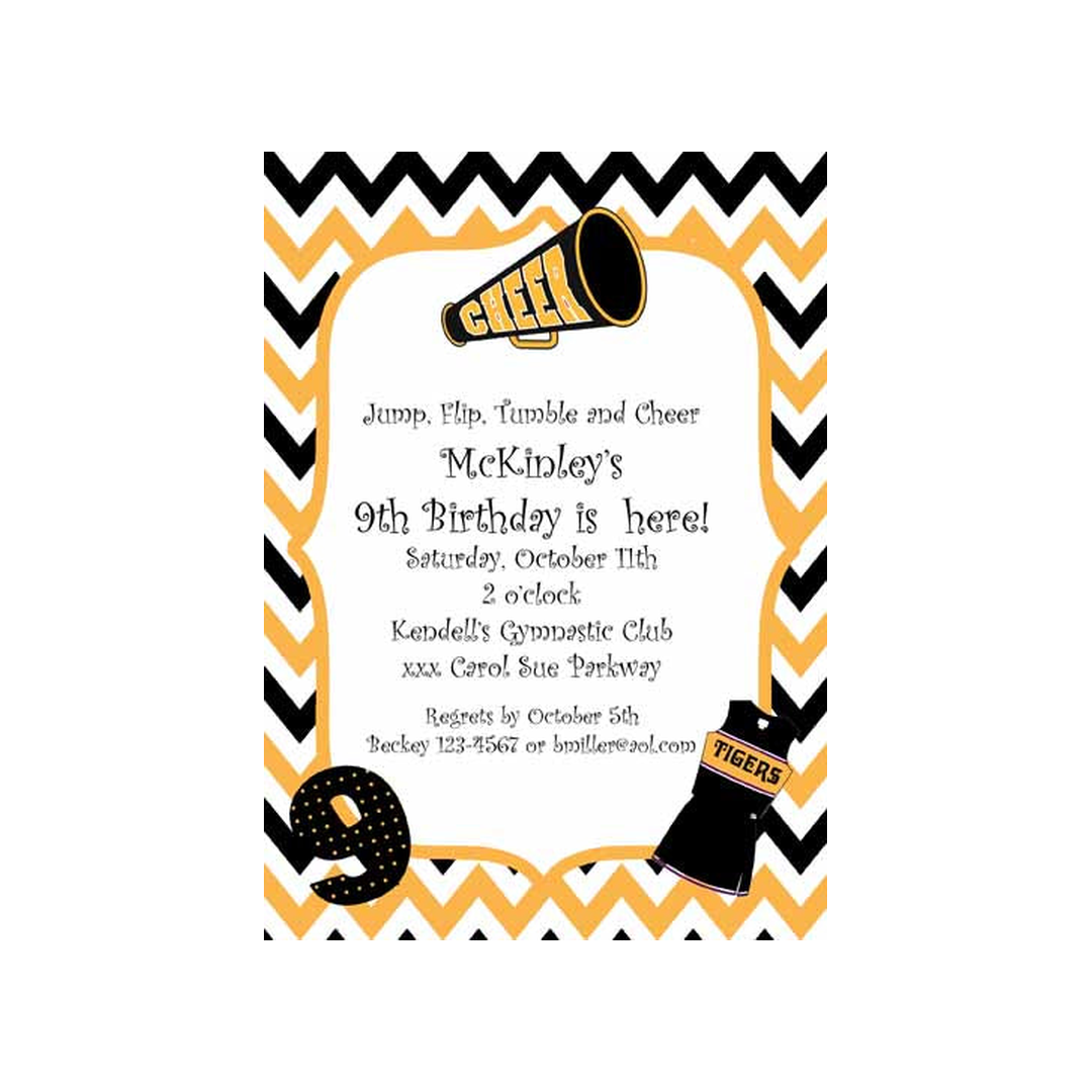 CHEERLEADER CUSTOM INVITATION