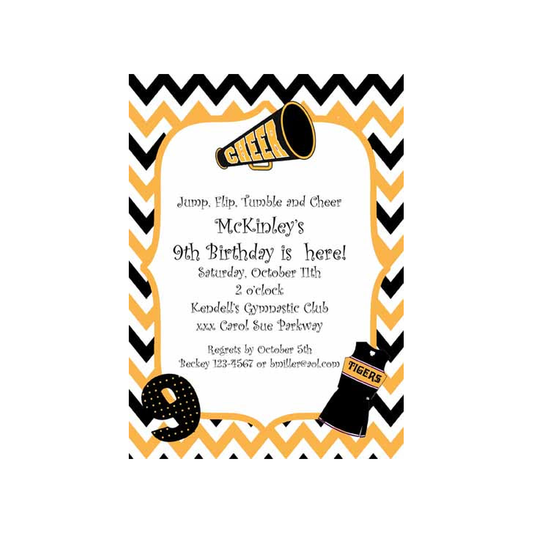CHEERLEADER CUSTOM INVITATION