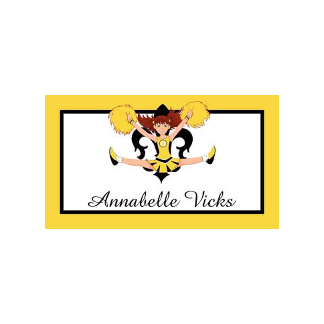 CHEERLEADER WITH FLEUR DE LIS (FDL) PERSONALIZED GIFT OR CALLING CARDS