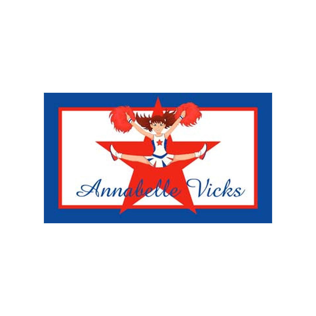 CHEERLEADER WITH STAR PERSONALIZED GIFT OR CALLING CARDS
