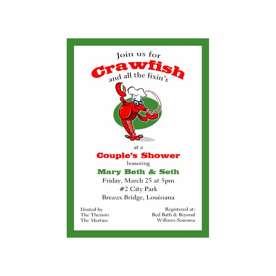 CHEF CRAWFISH CUSTOM INVITATION