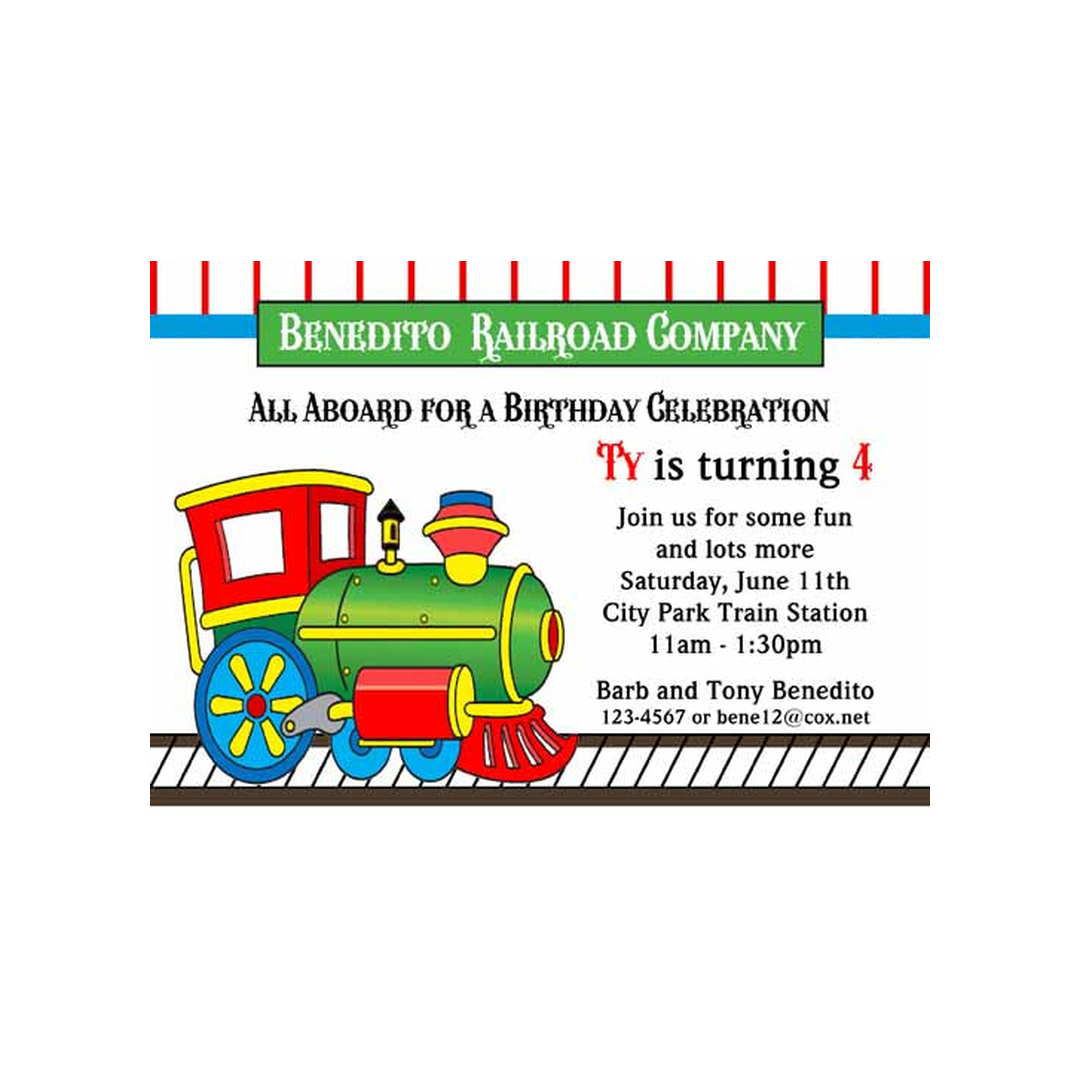 CHOO CHOO TRAIN CUSTOM INVITATION